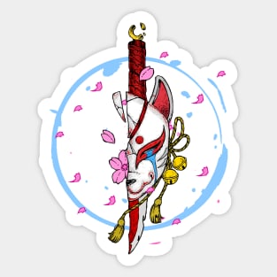 Crying Kitsune Art Sticker